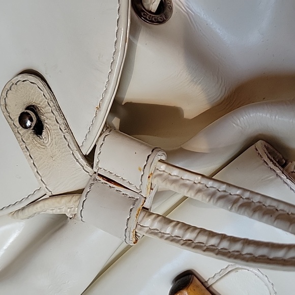Gucci Bamboo white leather backpack - Picture 8 of 11